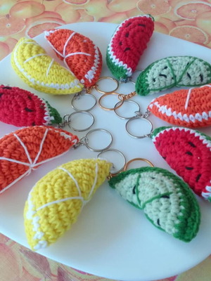 Handmade Crochet Fruit Keychain new