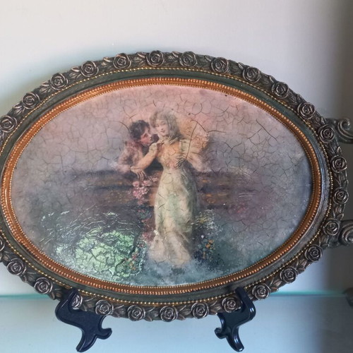 Decorative tray handmade polyester 39×23 cm