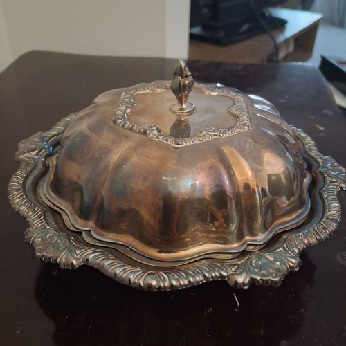Silver-plated caviar serving dish like new, 16.5 cm diameter