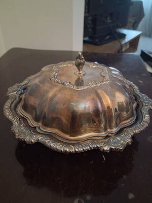 Silver-plated caviar serving dish like new, 16.5 cm diameter