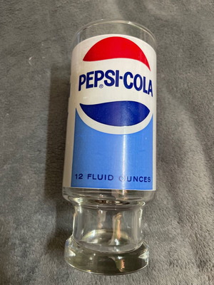 Pepsicola 70s glass used, 335 ml, made in USA