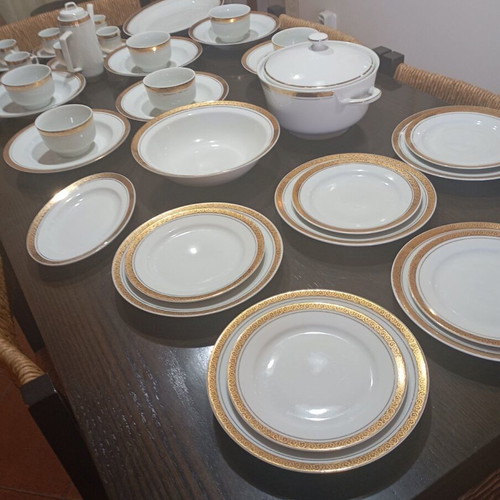Complete 46-Piece Bulgarian Porcelain Dinner and Coffee Serving Set like new