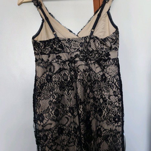 Women's dress black lace with beige new, classic piece
