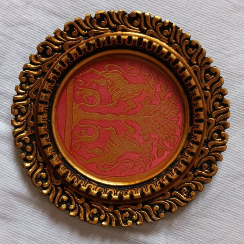 Antique embroidery 19x18 cm used
