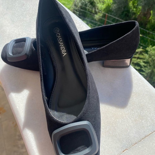 Casadei loafers size 39 like new, black suede with decorative buckle