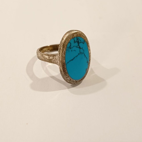Silver ring with blue stone 925, like new, size 17 or 57