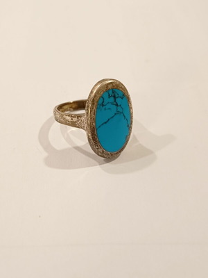 Silver ring with blue stone 925, like new, size 17 or 57