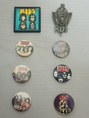 KISS pins used, pack of 2 from 1978-1985