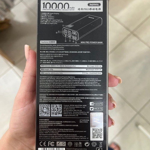 Remax RPP-155 Mini PowerBank 10000mAh new with multi connectors