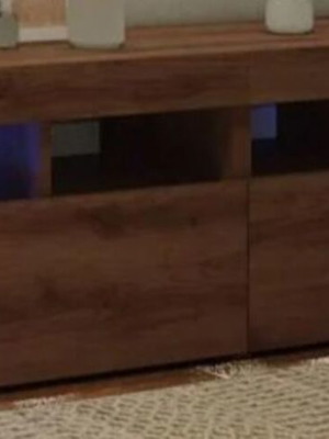 Έπιπλο τηλεόρασης με LED 160x36,5x40εκ σαν καινούργιο, επεξεργασμένο ξύλο