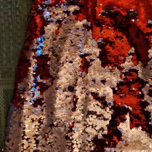 Du pareil girls dress 5 years like new, red with reversible sequin