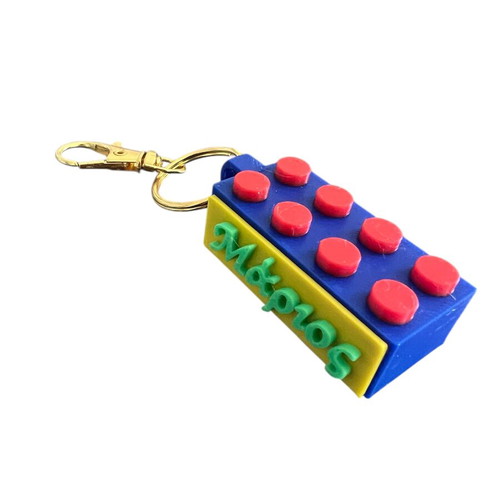 Easter gift with Lego keychain and school bag tag made to order