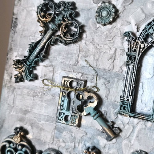 The Composer's Locked Secret mixed media panel made to order