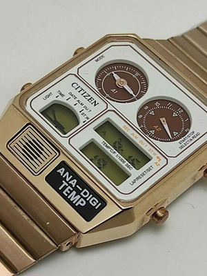 Citizen Ana-Digi Temp ρολόι επανέκδοση χρυσό JG2103-72X σαν καινούργιο
