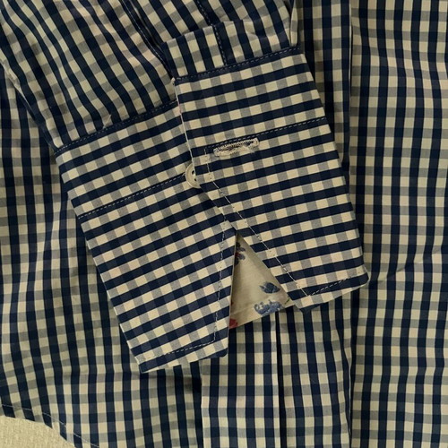 Oxford Company women's shirt size 42 like new, blue checkered with floral details