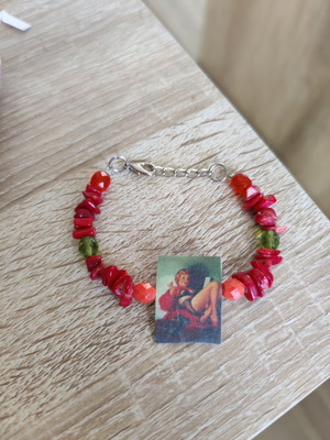 Handmade vintage Y2K bracelet with pin-up element, like new