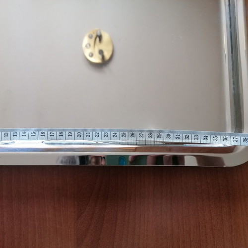 Serving trays set stainless steel with 24K gold handles new