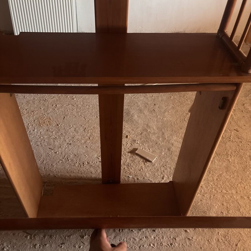 Bamboo bookshelf with three shelves and radiator cover