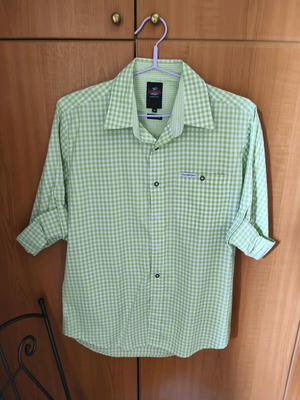 Checked shirt like new, size M, white and green