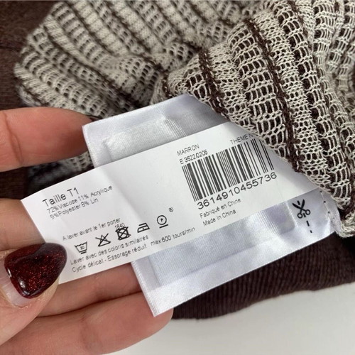 Monoprix Knit Womens Vest Brown New Viscose Size S