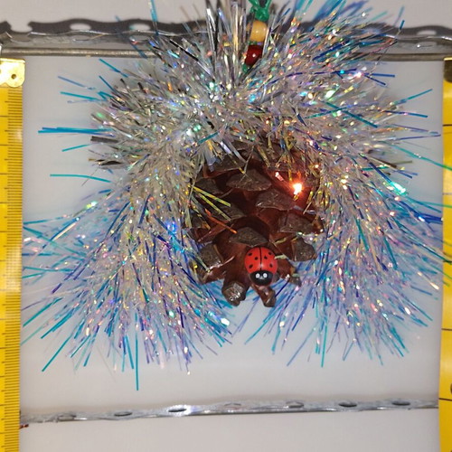 Christmas pinecone ornaments new, set of 8, natural decoration