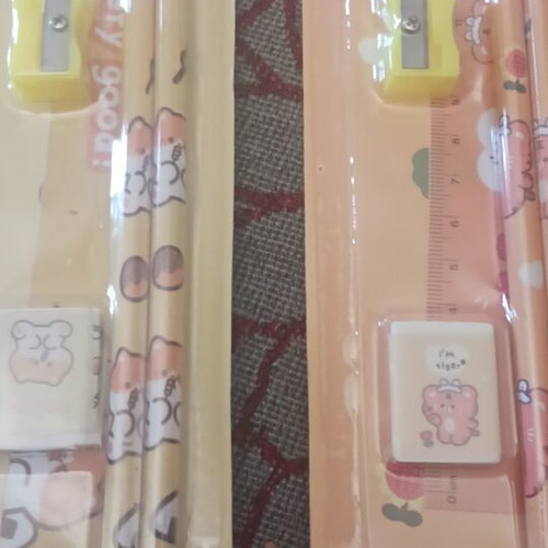 Stationery set with animal designs, 2 pieces, new