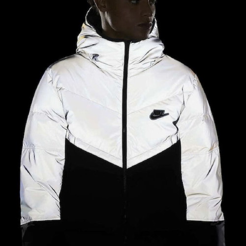 Nike Reflective Puffer used, waterproof with goose down, size S, black and grey