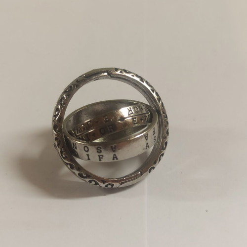 Ring used, size 8, with three interlinked discs, original design