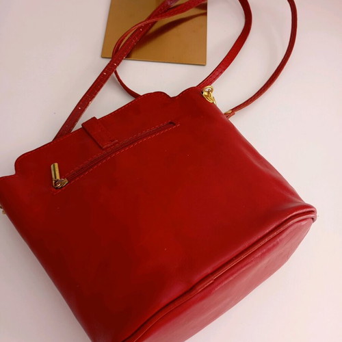 Leather crossbody bag new, Made In Italia, red