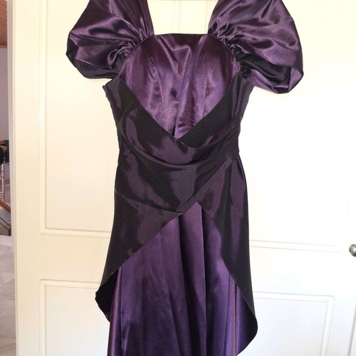 Satin dress used, formal, size M, purple