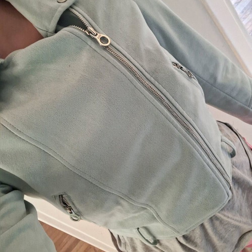 Biker-style jacket like new, mint turquoise, size S