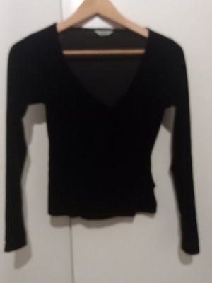 Velvet blouse used, black, size S