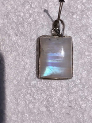 Silver pendant with energy moonstone crystal, new