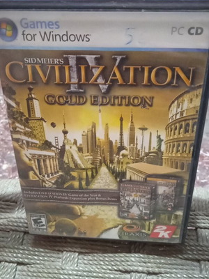 Civilization IV Gold Edition and Beyond the Sword PC game used, 5 discs