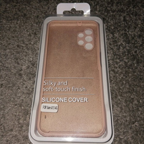 Samsung A13 phone case used, beige