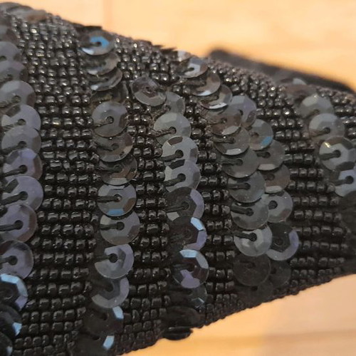 Mules black with sequins used, size 38, low heel
