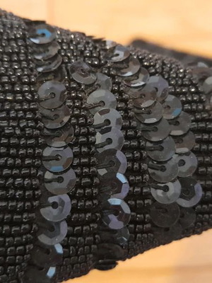 Mules black with sequins used, size 38, low heel