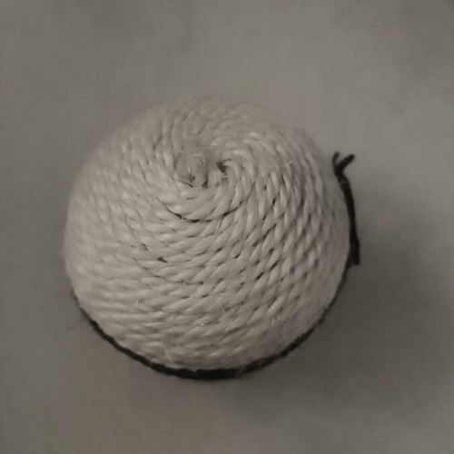 Beige and blue cat ball toy with sound