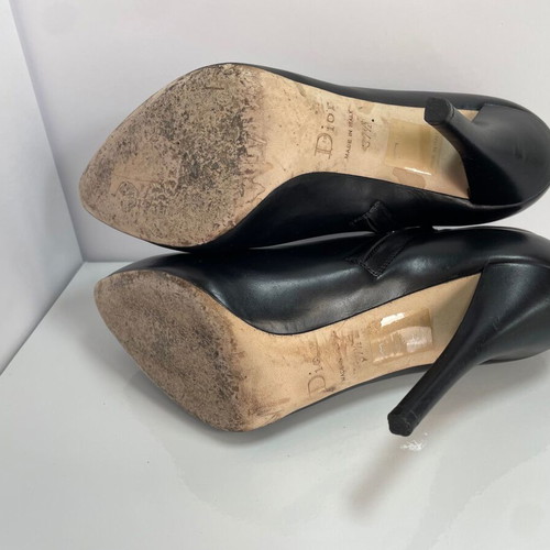 Dior leather heels like new, black, size 37.5