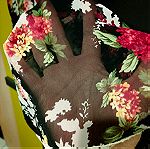  Floral γυναικεία μπλούζα με δαντέλα   ν.L