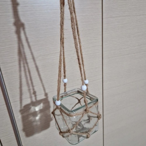 Hanging glass vase like new