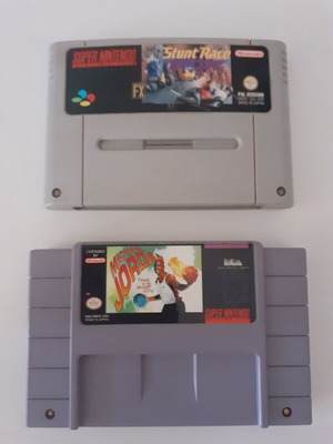 Παιχνίδια Stunt Race και Michael Jordan Super Nintendo μεταχειρισμένα, σετ 2