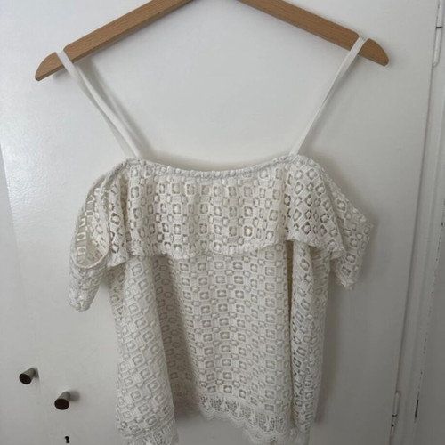 White blouse, size M / 38 / 10, lace