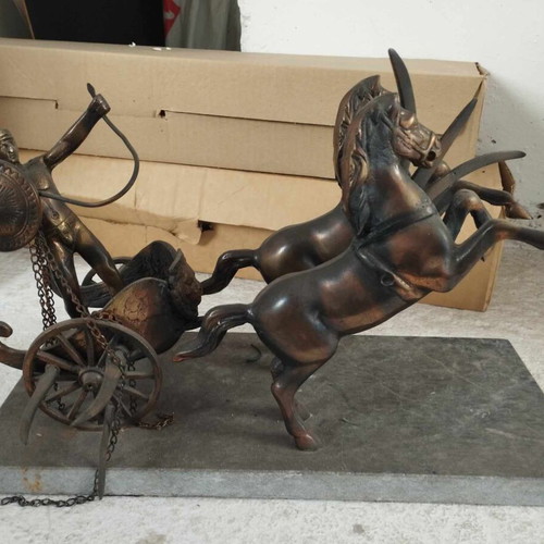 Bronze statue used “Achilles and his horses” with marble base