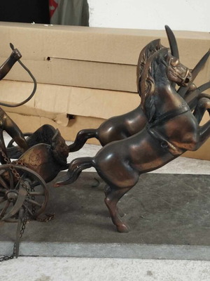 Bronze statue used “Achilles and his horses” with marble base