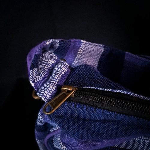 Cotton Sling Bag Purple new, handmade, eco-friendly with moon charm
