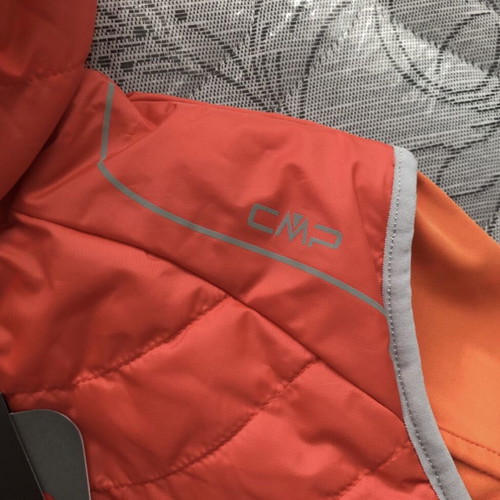 CMP Fix Hood Reverse Softshell Jacket new, women's size S, orange