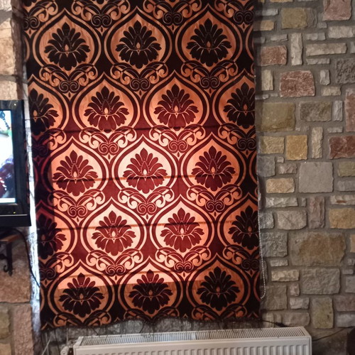 Roman style velvet curtain set used