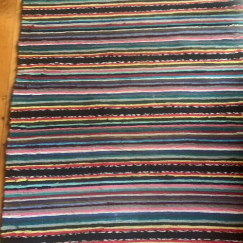 Handmade rag rug new 4.00x0.80 on loom