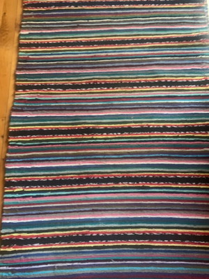 Handmade rag rug new 4.00x0.80 on loom